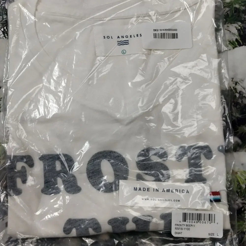 NWT Frosty the Beer Can White Sol Angeles T-shirt sz Medium